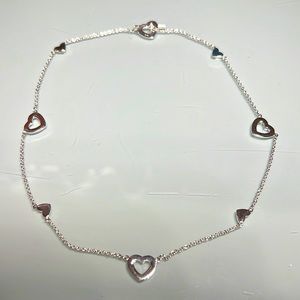 925 sliver heart tags necklace
